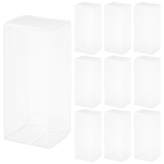 Uxcell 10 PCS Clear Gift 2.4"x1.6"x4" Transparent Candy Box Plastic Favor Boxes Packing