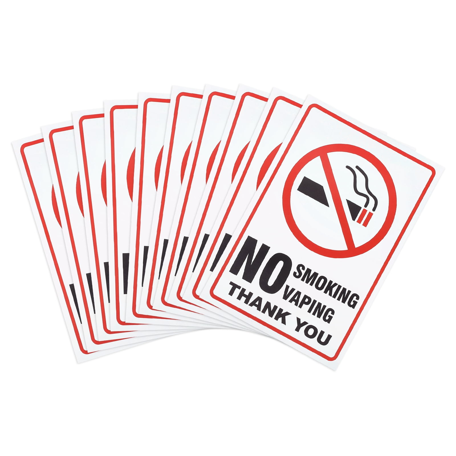 Uxcell 10 PCS No Smoking Sign, 7 x 5 Inch Vaping Warning Label Paper ...