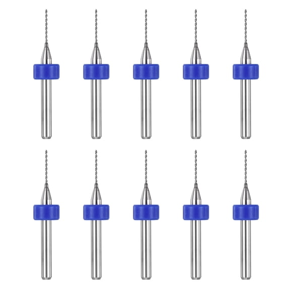 Uxcell 10 Pack 0.65mm Micro Drill Bit 135 Mini Small PBC Bits Alloy CNC Engraving Print Circuit Board Drilling Tool for Rough Stone Jewelry Engraving