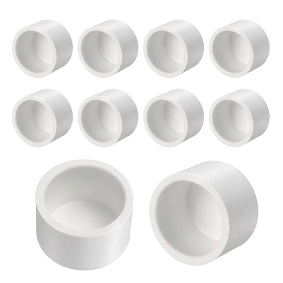 Uxcell 10 Pack 1/2 Inch PVC Pipe End Cap Fitting, Pipe End Cap Plug Adapter - for DIY Furniture/Greenhouse/Irrigation Pipe Fitting Socket Connect, SCH 40-Heavy Duty PVC Coupling Adapter