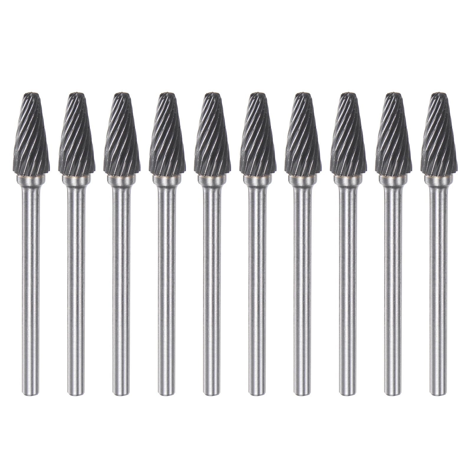 10 Fraises Rotatives En Carbure Forme H - Tête 1/4" (6mm), Tige 1/8" (3mm), Pour Dremel Et Outil Rotatif