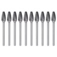 thumbnail image 1 of Uxcell 10 Pack 1/4" (6mm) Head 1/8" (3mm) Shank Tree F Shape Single Cut Carbide Rotary Burrs, 1 of 6