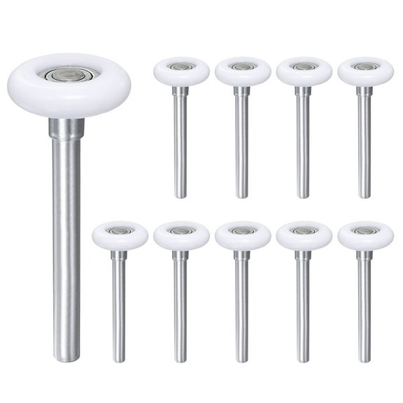 Uxcell 10 Pack 1.8" Nylon Garage Door Rollers for 2" Track, 4.25" Stem Garage Door Wheels, 11 Balls Bearing, White