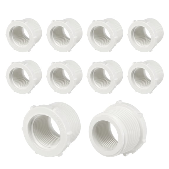 Uxcell 10 Pack 1 x 3/4 Inch PVC Reducer Bushing, PVC Pipe Reducer Adapter Fitting- for Pipe Connecting/Home Sewer Plumbing/Irrigation Male Thread x Female Thread, SCH 40-Coupling Adapter