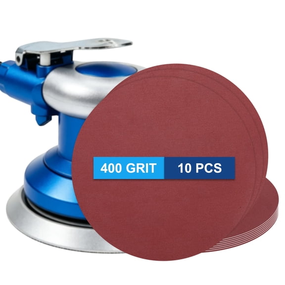 Uxcell 10 Pack 127 mm PSA Sanding Discs 400 Grit Aluminum Oxide Self Adhesive Sticky-Back Sandpaper for DA Sander and Disc Sander, Good for Wood Car Paint Polish Fine Grinding, Red