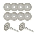 thumbnail image 1 of Uxcell 10 Pack 16mm Diamond Cutting Wheels Cut Off Pads with 2 Pack Mandrels for Rotary Tools, 1 of 5