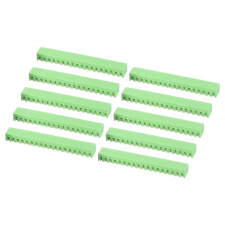 Uxcell 10 Pack 18 Pin 3.81mm Pitch PCB Terminal Block Connectors, 300V 8A Pitch PCB Terminal Block Plug Connector for 28-16AWG Cable, DIY Electronic Projects(Green, 69.6x7.3x12.8mm)