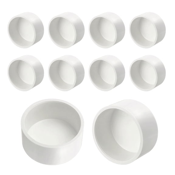 Uxcell 10 Pack 2 Inch PVC Pipe End Cap Fitting, Pipe End Cap Plug Adapter - for DIY Furniture/Greenhouse/Irrigation Pipe Fitting Socket Connect, SCH 40-Heavy Duty PVC Coupling Adapter