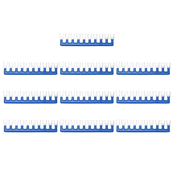Uxcell 10 Pack 2-Postion 400V Pre Insulated Fork Type Terminal Strip (TB-1510), Blue