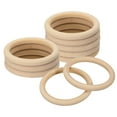 thumbnail image 1 of Uxcell 10 Pack 3.35" Natural Wood Rings, 10mm Thick Smooth Unfinished Wooden Circles, 1 of 7