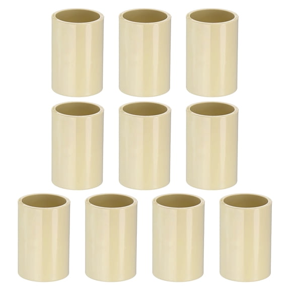 Uxcell 10-Pack 3/4 Inch CPVC Pipe Coupling Adapter Pipe Fitting, CTS Slip Socket Connectors for Sprinkler/Drip Irrigation System/Industrial Use [Beige]