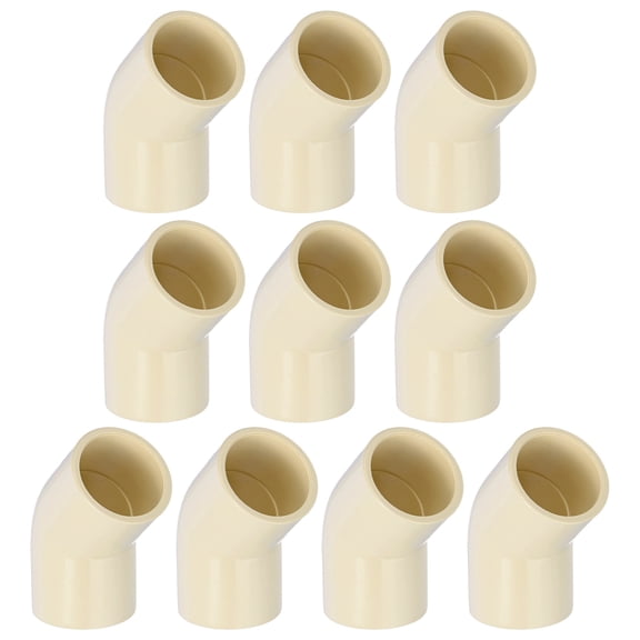 Uxcell 10-Pack 3/4 Inch CPVC Pipe Fittings 45DEG Elbow Slip to Slip Coupling Adapter, CTS Fittings Coupling Adaptor Adapter for DIY [Beige]