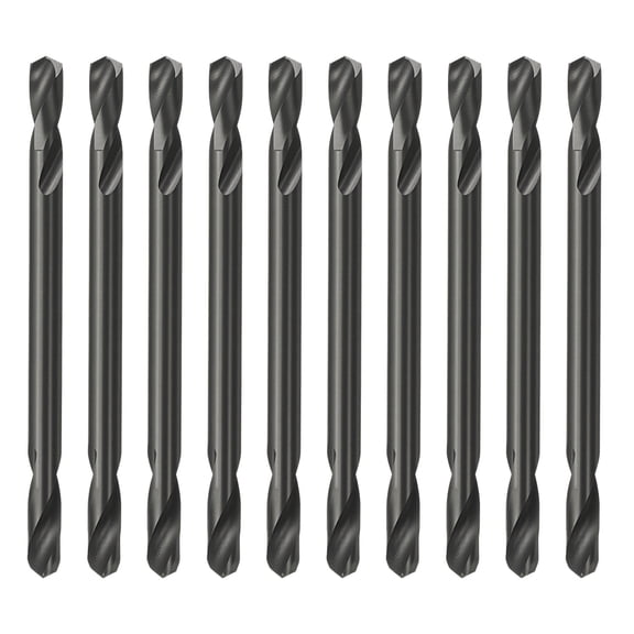 Uxcell 10 Pack 3.5mm Double Ended Drill Bit Stubby Body Twist Drill Bits High Speed Steel 135 Nitriding Black for Stainless Steel Hard Metal