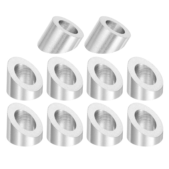 Uxcell 10 Pack 3/8 Inch 33 Degree Angle Beveled Washer, Silver