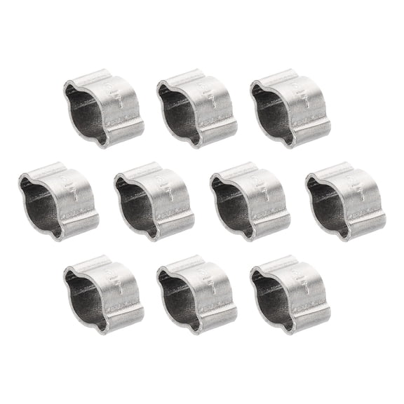 Uxcell 10 Pack 5-7mm Double Ear Hose Clamp, 304 Stainless Steel O Clip Crimp Rings