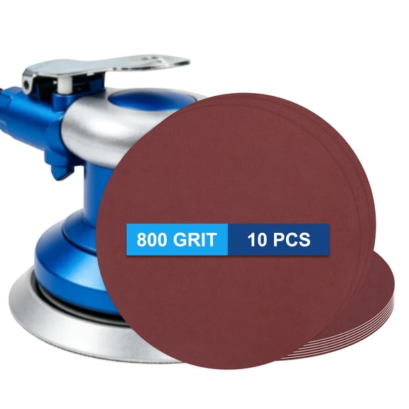 Uxcell 10 Pack 5 Inch PSA Sanding Discs 800 Grit Aluminum Oxide Self Adhesive Sticky-Back Sandpaper for DA Sander and Disc Sander, Good for Wood Car Paint Polish Fine Grinding, Red