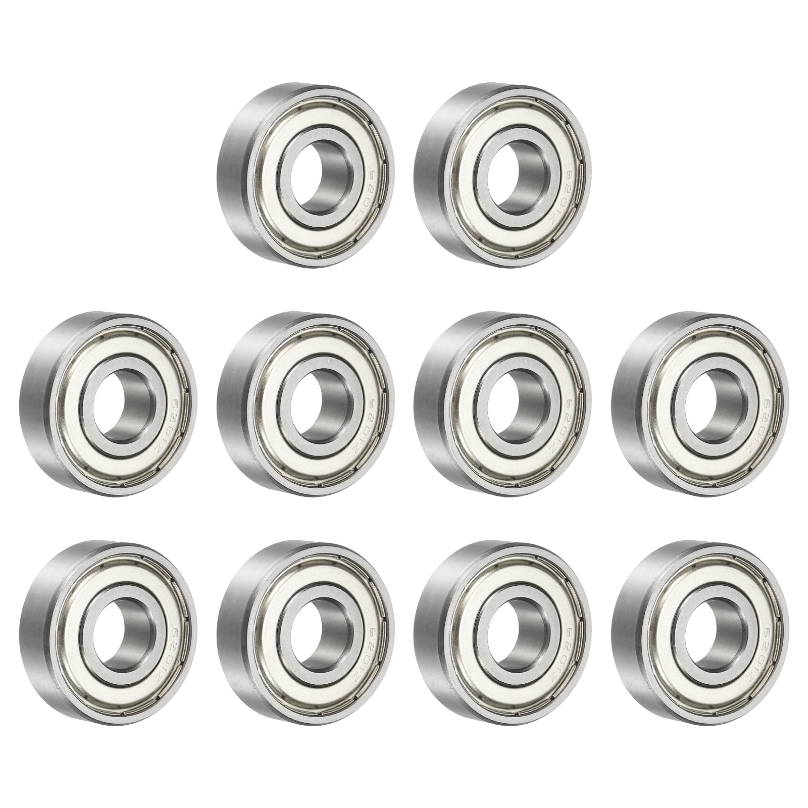 Uxcell 10 Pack 6201ZZ Deep Groove Ball Bearings, 12 x 32 x 10mm Silent Chrome Steel Double Shield Bearing for Electric Motor, Home Appliances, Industrial Machinery