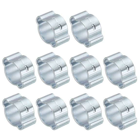 Uxcell 10 Pack 7-9mm Double Ear Hose Clamp, Galvanized Steel Crimp Rings