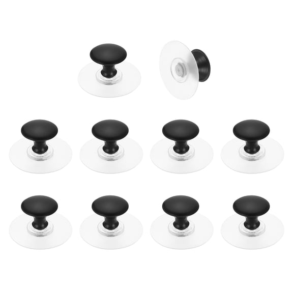 Uxcell 10 Pack Adhesive Cabinet Knobs, Stainless Steel Self-Stick Drawer Knobs, No Drilling Round Stick on Instant Handle Cabinet Pull for Wardrobe Cupboard Drawer Closet, Gray/Clear