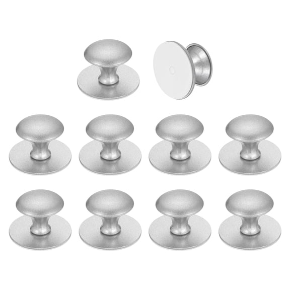 Uxcell 10 Pack Adhesive Cabinet Knobs, Stainless Steel Self-Stick Drawer Knobs, No Drilling Round Stick on Instant Handle Cabinet Pull for Wardrobe Cupboard Drawer Closet, Silver