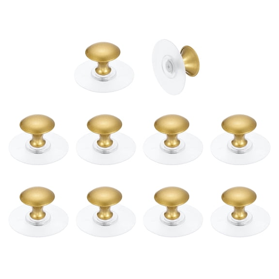 Uxcell 10 Pack Adhesive Cabinet Knobs, Stainless Steel Self-Stick Drawer Knobs, No Drilling Round Stick on Instant Handle Cabinet Pull for Wardrobe Cupboard Drawer Closet, Silver/Clear