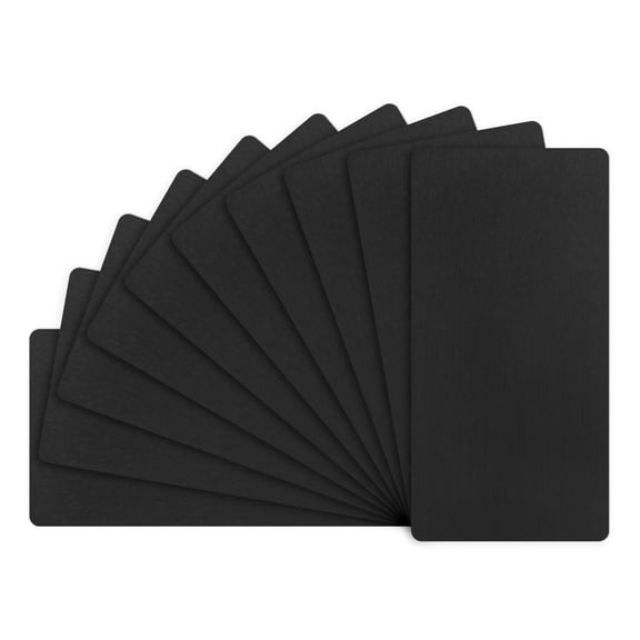 Uxcell 10-Pack Anodized Aluminium Laser Engraved Mount Metal Plate 4x2x0.04 Inch for DIY Laser Printing[Black]