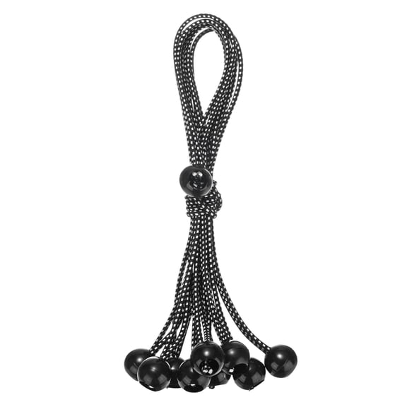 Uxcell 10-Pack Ball Bungee Cords, 12 Inch High Elastic Canopy Tarp Tie Down Bungee Balls for Tent/Cargo Holding [Black White]