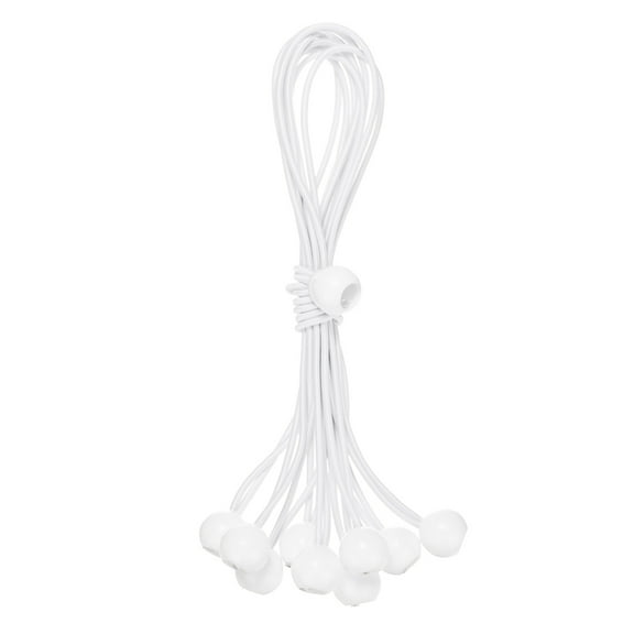 Uxcell 10-Pack Ball Bungee Cords, 12 Inch High Elastic Canopy Tarp Tie Down Bungee Balls for Tent/Cargo Holding [White]