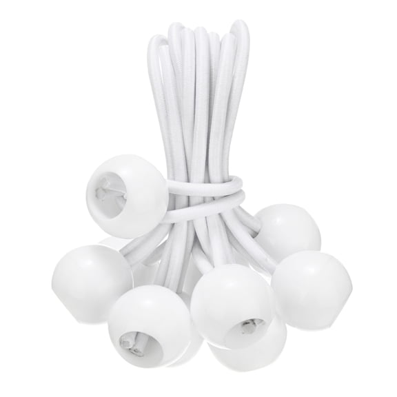 Uxcell 10-Pack Ball Bungee Cords, 4 Inch High Elastic Canopy Tarp Tie Down Bungee Balls for Tent/Cargo Holding [White]