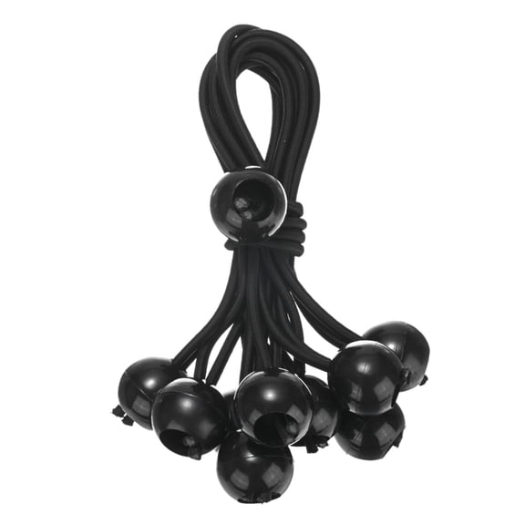 Uxcell 10-Pack Ball Bungee Cords, 6 Inch High Elastic Canopy Tarp Tie Down Bungee Balls for Tent/Cargo Holding [Black]