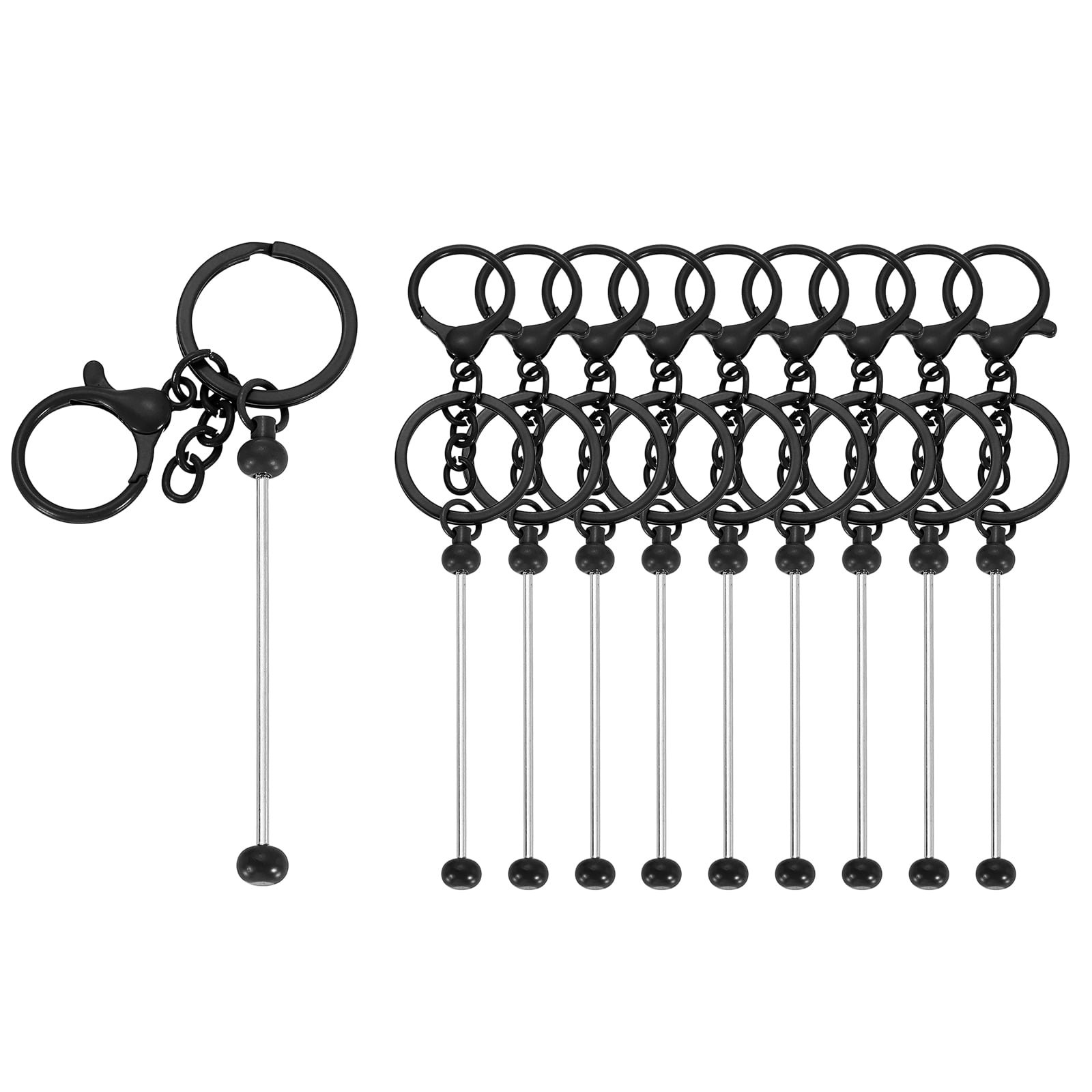 Make Keychains Bulk Uxcell 10 Pack Beadable Keychain Bars, Metal Beaded Keychain Bars Bulk ...