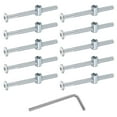 thumbnail image 1 of Uxcell 10 Pack Bed Frame Bolts, M6 x 75mm Hex Socket Head Screws Bolts Barrel Nuts Bunk Bed Bolts Furniture Screws with Rice-shaped Head Barrel Nut and Wrench for Chairs Cots, Silver, 1 of 6