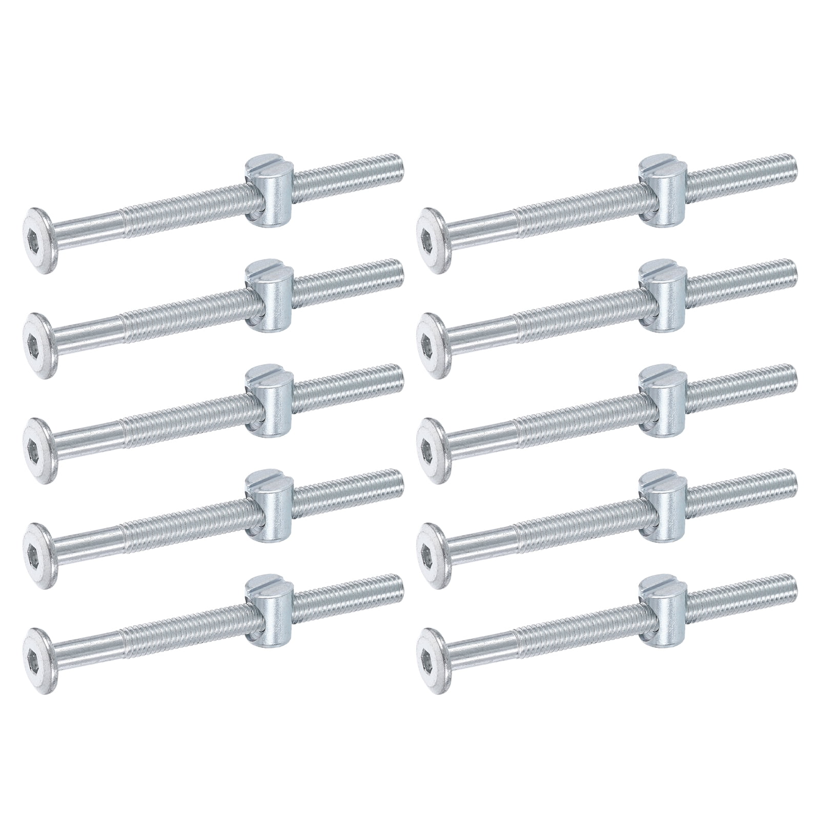 12 Sets M6 X 65mm Socket Head Cap Screws With Barrel Nuts – 304 Stainless Steel, Allen Hex Drive, For Furniture & DIY