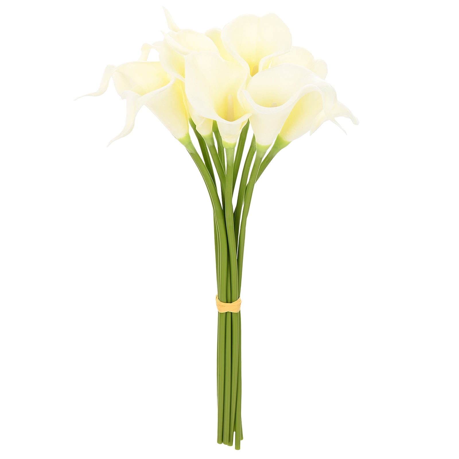 Calla Fa Uxcell 10-Pack Beige Green Artificial Calla Lily Flowers,14 Inch Faux ...