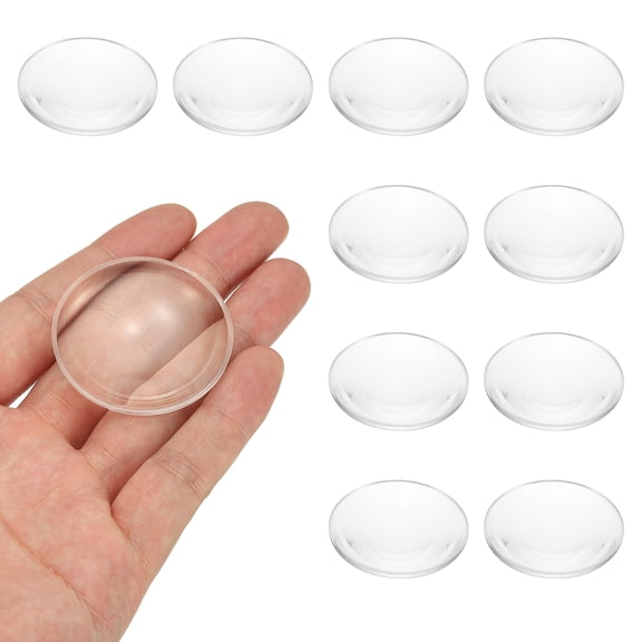 Uxcell 10 Pack Biconvex Lens, 42mm Dia. 42mm Focal Length Aspheric Optical Lenses Magnifier Paperweight Acrylic Double Convex for DIY Office Desk Home Science Experiment Telescope
