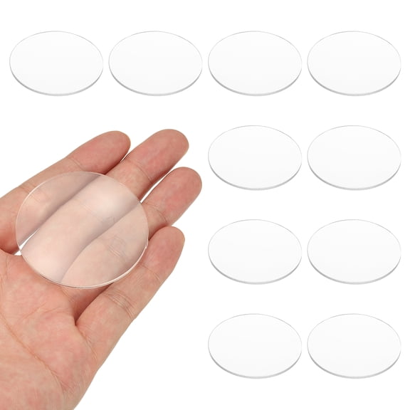 Uxcell 10 Pack Biconvex Lens, 50mm Dia. 180mm Focal Length Spherical Optical Lenses Magnifier Paperweight Acrylic Double Convex for DIY Office Desk Home Science Experiment Telescope