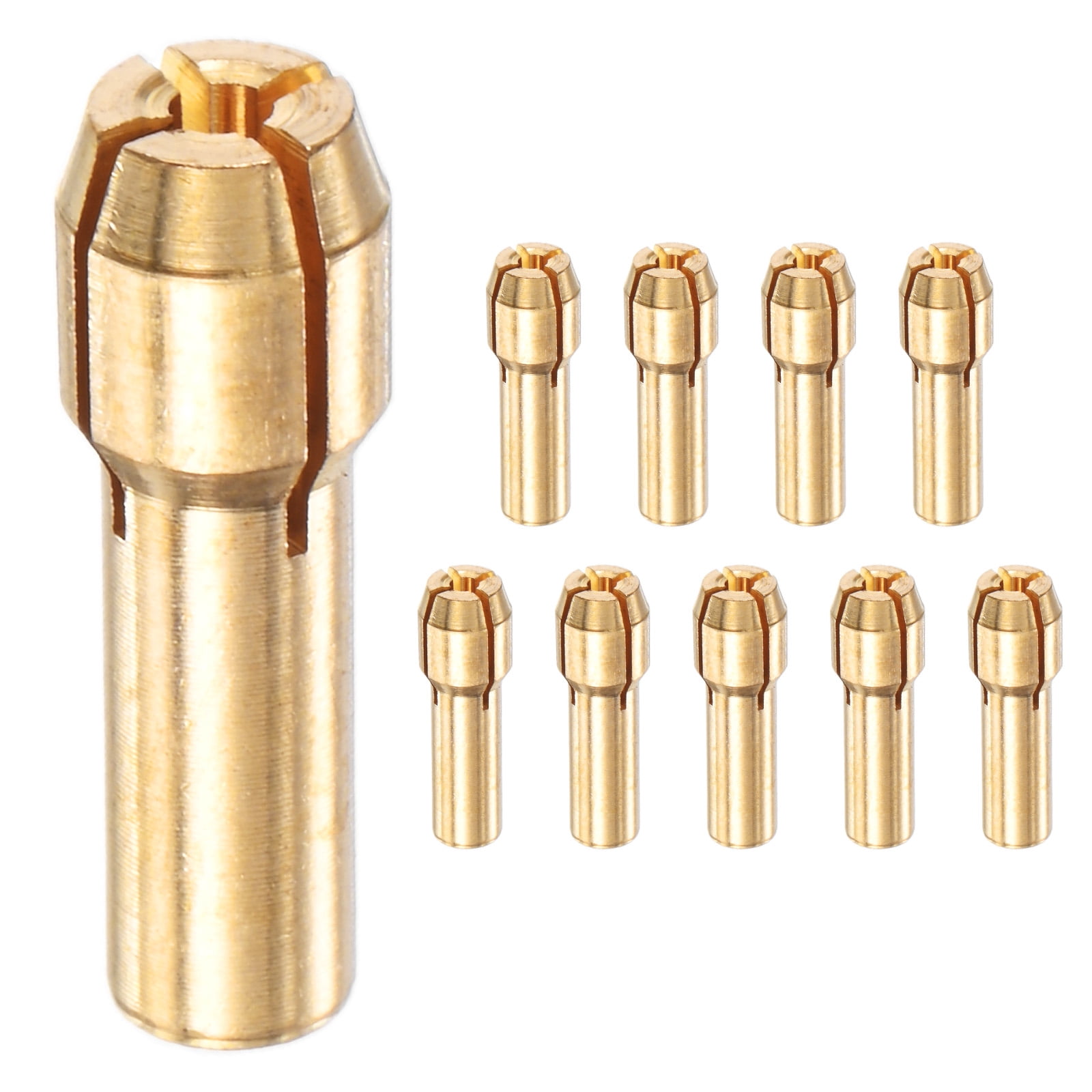 10-Pack Brass Drill Chuck Collets – 3/32" (2.4mm) Clamping, 4.8mm Shank – Quick-Change For Rotary Tools & Electric Drills