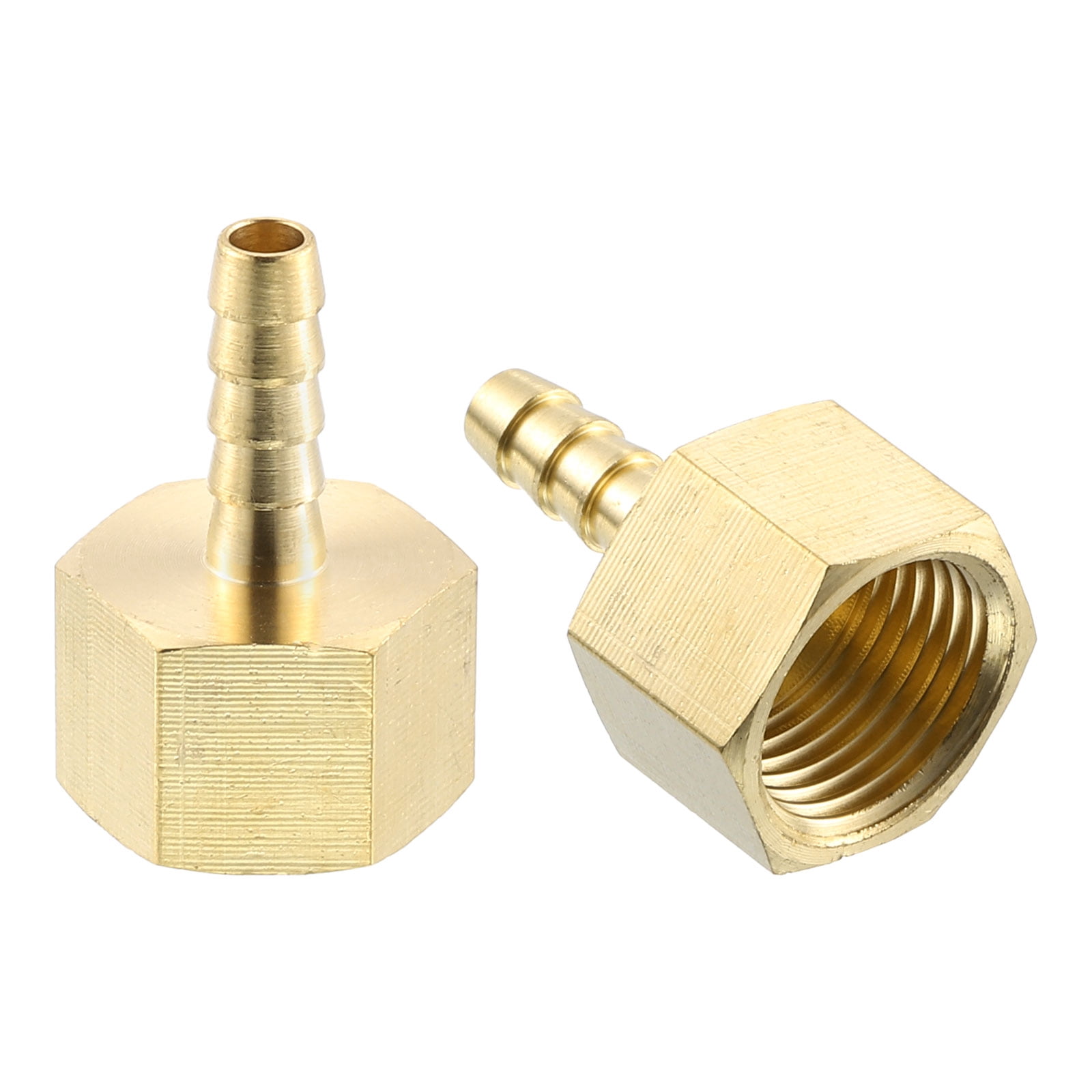 2 Pcs Solid Brass Barb Fitting - 3/8" Hose ID X 3/8" Hose ID Coupling For Air, Fuel, Water - Made In USA