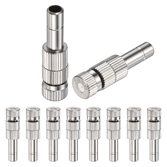 Uxcell 10 Pack Brass Misting Nozzles, 0.028"/0.7mm Mister Heads with Filter Mesh