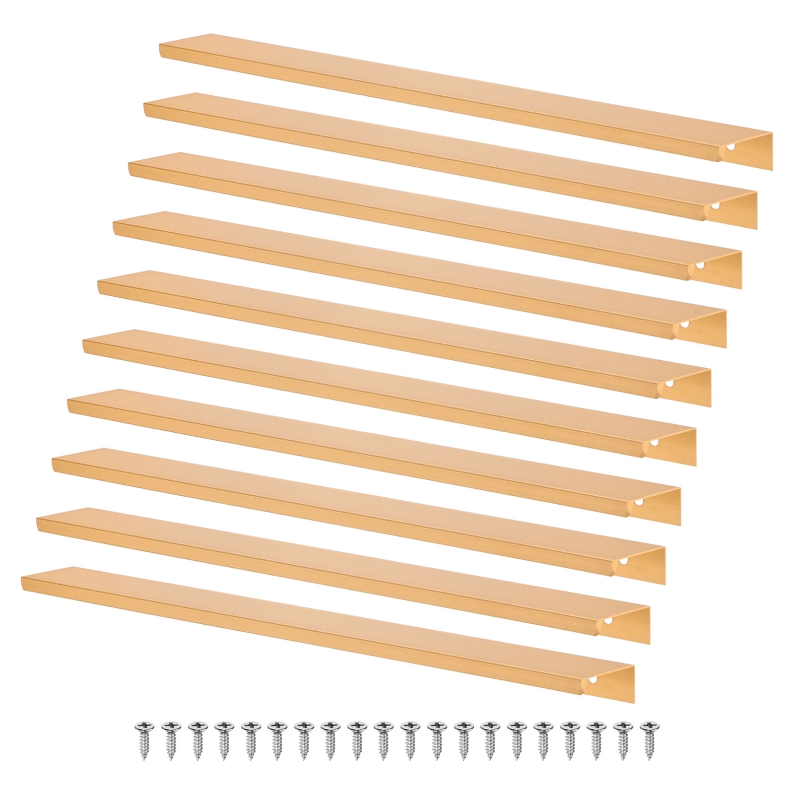 Uxcell 10-Pack Cabinets Drawers Edge Pulls, 11.81