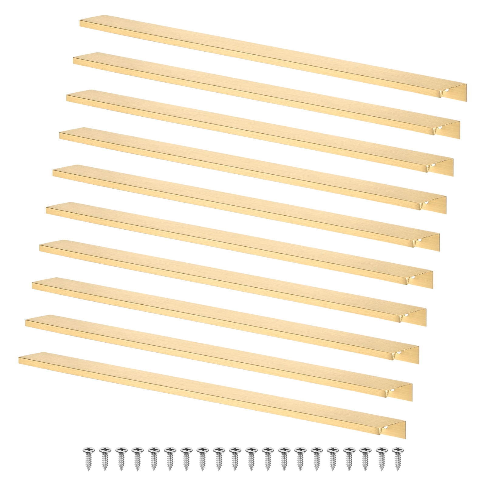 Uxcell 10 Pack Cabinets Drawers Edge Pulls 15.75