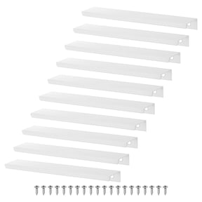 Uxcell 10 Pack Cabinets Drawers Edge Pulls 5.91" Aluminum Drawer Edge Pulls Concealed Tab Handle Silver Tone