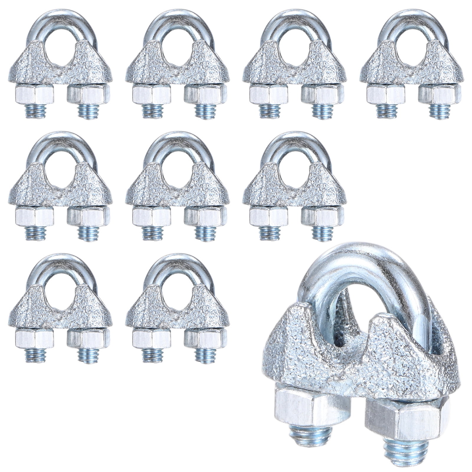 Uxcell 10-Pack Cable Clamps, M5 Carbon Steel Wire Rope Clip Thimble U ...