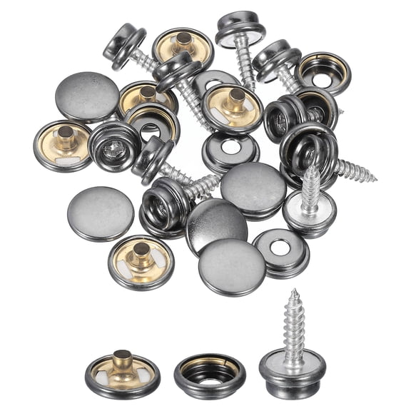 Uxcell 10 Pack Canvas Snap Kit, Fastener Tool Marine Grade Boat Canvas Snaps Heavy Duty Snap, Metallic Black