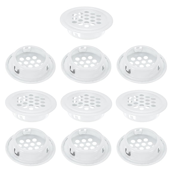 Uxcell 10-Pack Circular Soffit Vents, 25mm/0.98 Inch Stainless Steel Round Air Vents Mesh Hole Louver for Bathroom Home/ Office/Kitchen/Cabinet/Wardrobe [White]