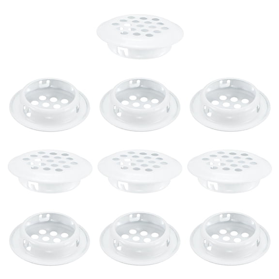 Uxcell 10-Pack Circular Soffit Vents, 29mm/1.14 Inch Stainless Steel Round Air Vent Mesh Hole Louver for Bathroom Home/ Office/Kitchen/Cabinet/Wardrobe [White]