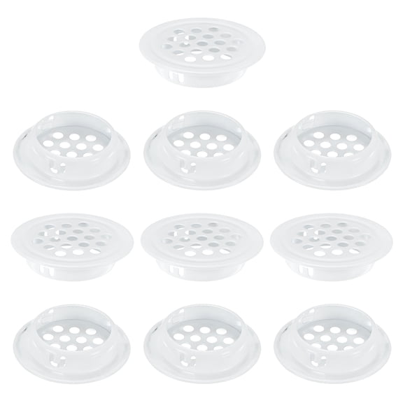 Uxcell 10-Pack Circular Soffit Vents, 29mm/1.14 Inch Stainless Steel Round Air Vents Mesh Hole Louver for Bathroom Home/ Office/Kitchen/Cabinet/Wardrobe [White]