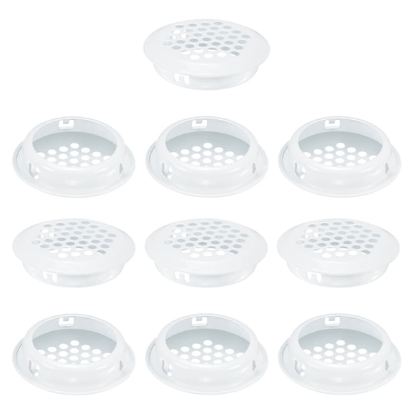 Uxcell 10-Pack Circular Soffit Vents, 35mm/1.38 Inch Stainless Steel Round Air Vent Mesh Hole Louver for Bathroom Home/ Office/Kitchen/Cabinet/Wardrobe [White]