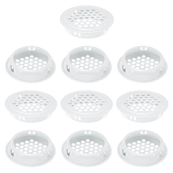 Uxcell 10-Pack Circular Soffit Vents, 35mm/1.38 Inch Stainless Steel Round Air Vents Mesh Hole Louver for Bathroom Home/ Office/Kitchen/Cabinet/Wardrobe [White]