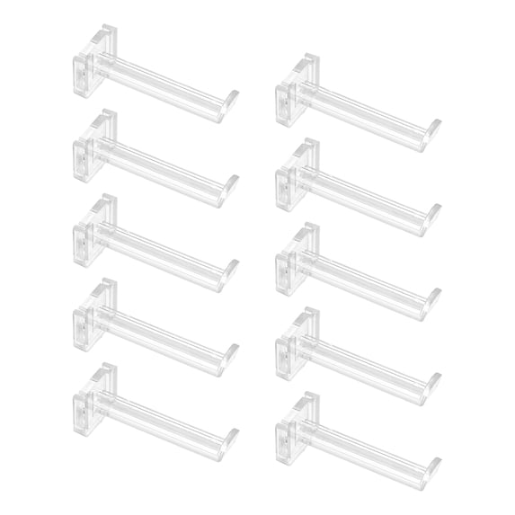 Uxcell 10 Pack Clear Mini Acrylic Hooks 5.7CM 2 Inch Supermarket Shelf Display Hooks, Transparent Organizer Hangers for Retail Stores, Exhibitions, Organization
